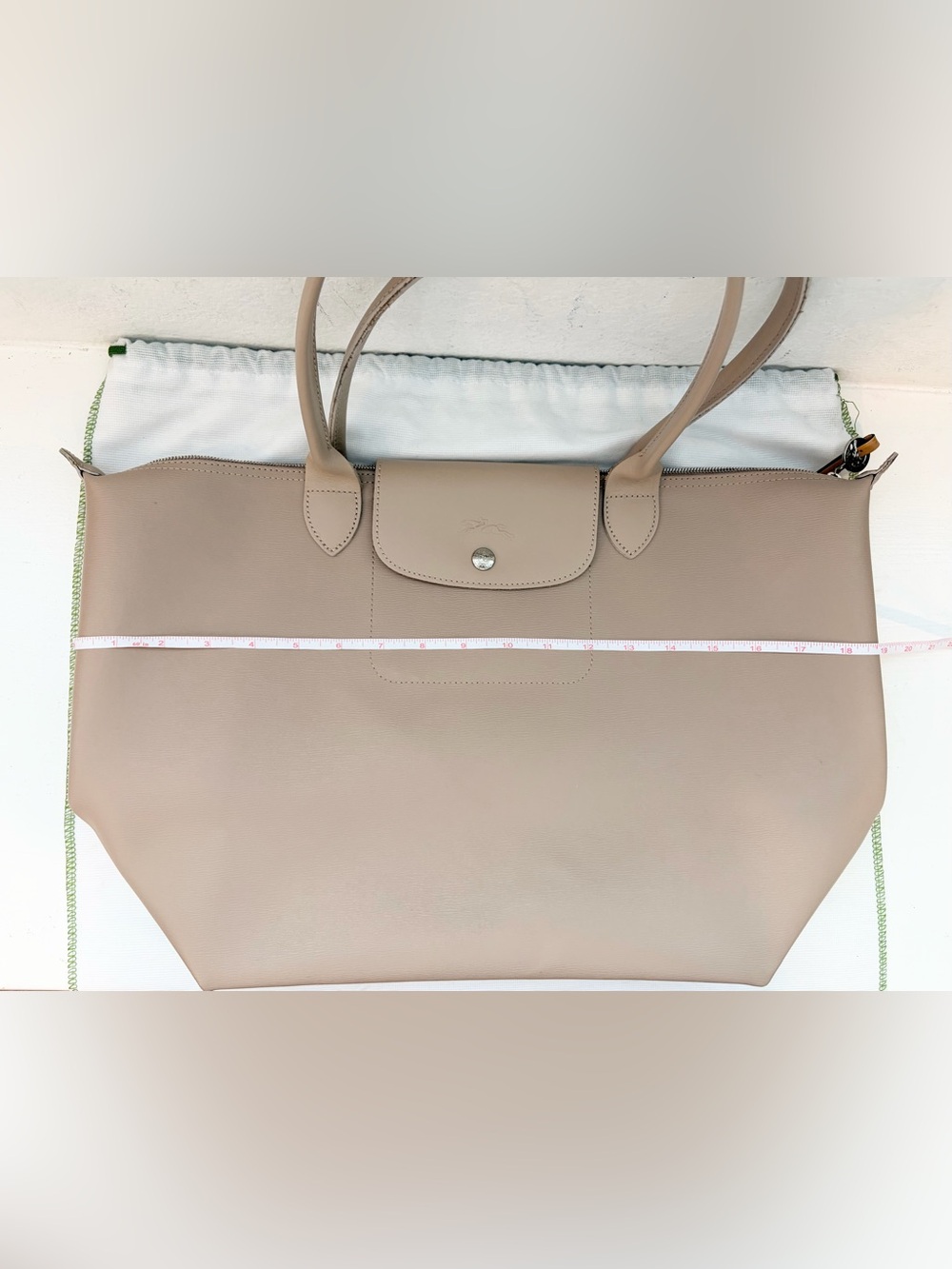 Auth LONGCHAMP Large Le Pliage City Coated Canvas Taupe Tote Bag - Picture 6 of 15
